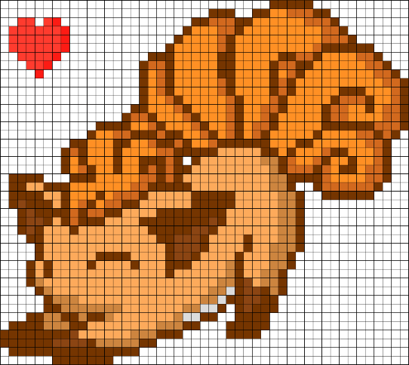 Vulpix pärlplatta mönster med hjärta